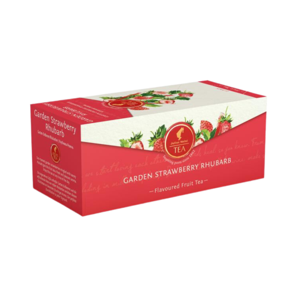 Julius Meinl BIO Tee Gartenerdbeere Rhabarber, Früchtetee, 25 Teebeutel im Kuvert,